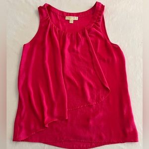 L Michael Michael Kors Women’s Layered Chiffon Top Blouse Sleeveless Tank Large